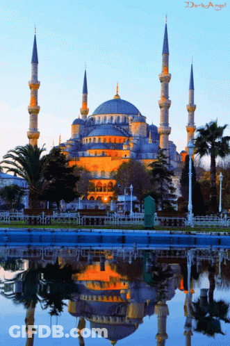 A Picture Of A Mosque With The Words Dark Angel At The Bottom GIF