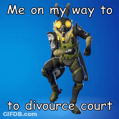 A Picture Of A Moth With The Words Me On My Way To Divorce Court GIF