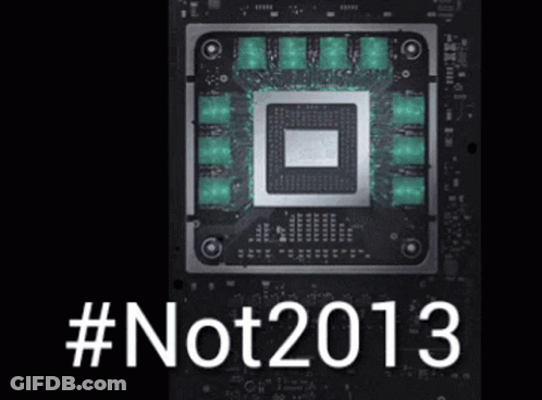 A Picture Of A Motherboard With The Hashtag #Not2013 On It GIF