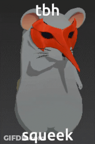 A Picture Of A Mouse With A Red Mask And The Words Tbh Squeek Below It GIF