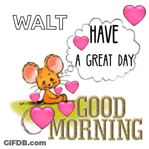 A Picture Of A Mouse With Hearts And The Words Have A Great Day GIF