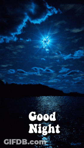A Picture Of A Night Sky With The Words Good Night GIF