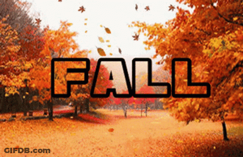 A Picture Of A Park With The Word Fall Written On It GIF