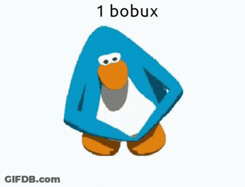 A Picture Of A Penguin With The Words 1 Bobux On The Bottom GIF