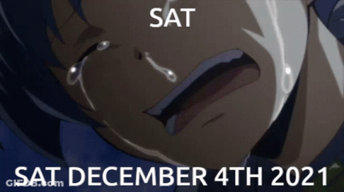 A Picture Of A Person Crying With The Words Sat December 4Th 2021 GIF