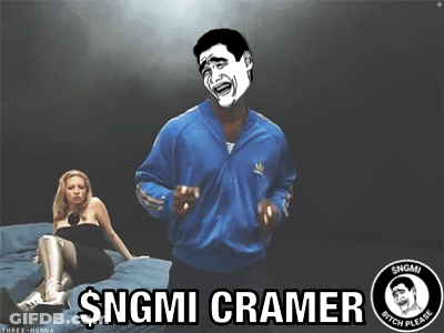 A Picture Of A Person Cutting A Piece Of Cloth With The Caption $ Ngmi Cramer GIF