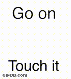 A Picture Of A Person Holding A Plant With The Words Go On Touch It GIF