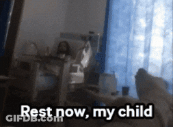 A Picture Of A Person In A Hospital Bed With The Words Rest Now My Child GIF