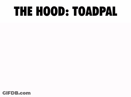 A Picture Of A Person In The Water With The Words " The Hood Toadpal " Above Them GIF