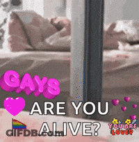 A Picture Of A Person Laying On A Bed With The Caption Gays Are You Alive GIF