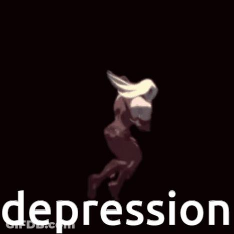 A Picture Of A Person Laying On The Ground With The Word Depression Written Below Them . GIF