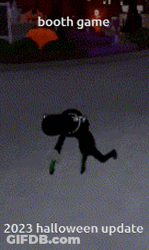 A Picture Of A Person On Ice With The Words Booth Game 2023 Halloween Update At The Bottom GIF