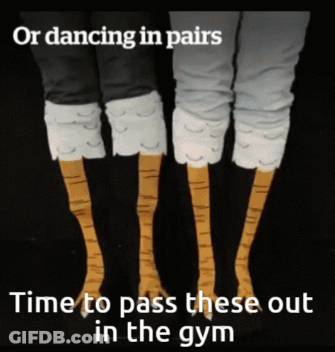 A Picture Of A Person 'S Legs With The Words " Time To Pass These Out In The Gym " GIF