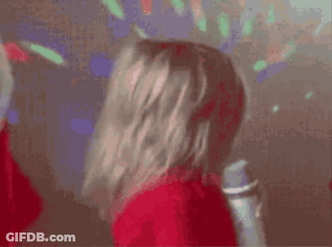 A Picture Of A Person Singing Into A Microphone With The Words Have A Good Night GIF
