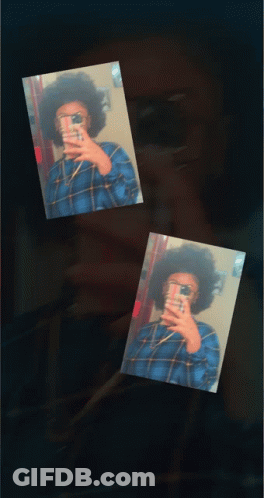 A Picture Of A Person Taking A Selfie With The Word Love In The Corner GIF