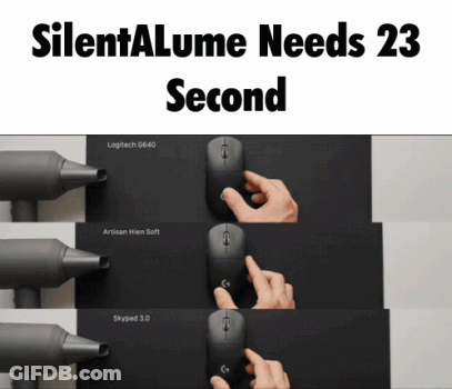A Picture Of A Person Using A Logitech Mouse With The Caption " Silentalume Needs 23 Second " GIF