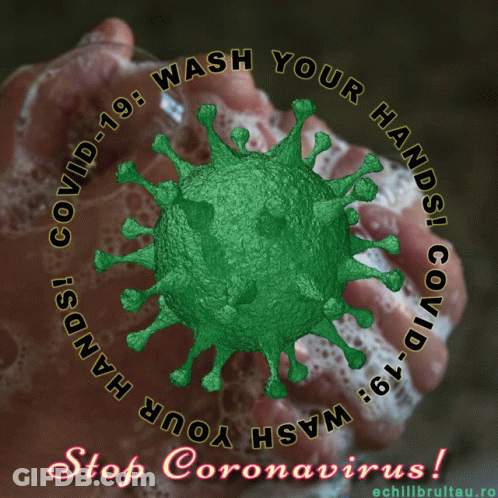 A Picture Of A Person Washing Their Hands With The Words " Wash Your Hands " GIF