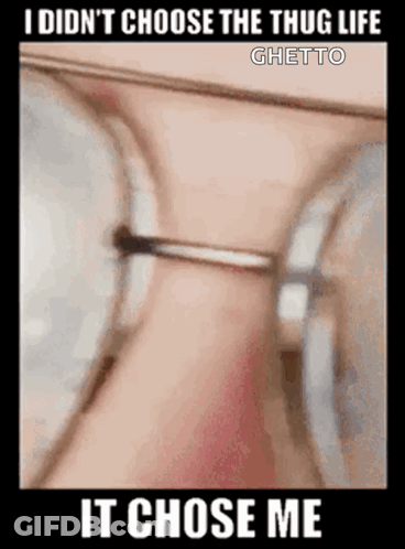 Person Wearing Glasses With I Didn't Choose The Thug Life Caption GIF
