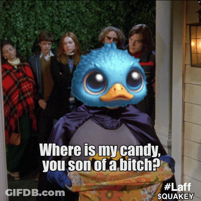A Picture Of A Person With A Duck Head And The Caption Where Is My Candy You Son Of A Bitch GIF