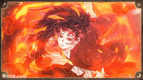 A Picture Of A Person With Fire Coming Out Of Them GIF