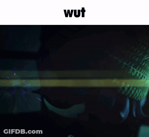 A Picture Of A Person With The Word Wut Below It GIF