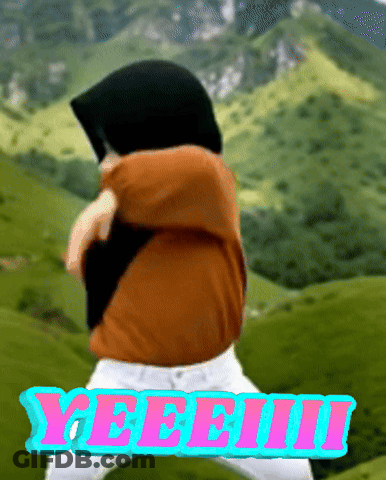 A Picture Of A Person With The Word Yeeeiii Written On It GIF
