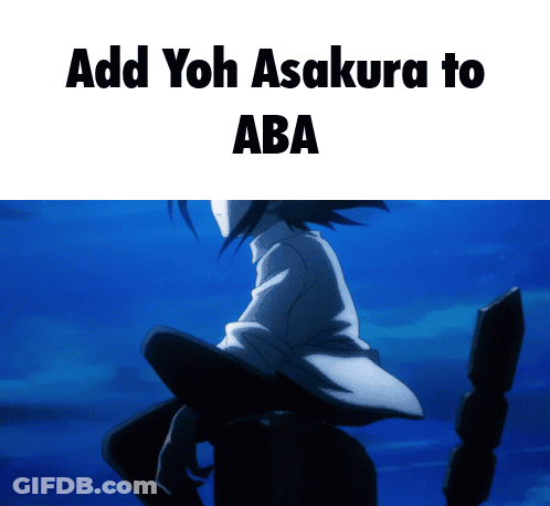 A Picture Of A Person With The Words Add Yoh Asakura To Aba On It GIF