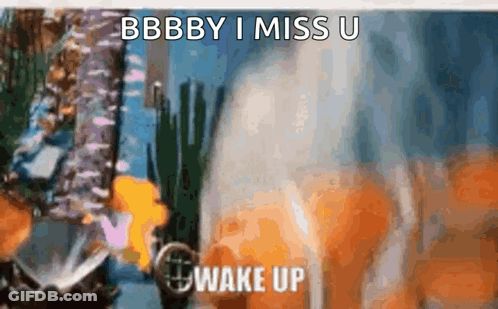 A Picture Of A Person With The Words `` Bbby I Miss U '' Written On It . GIF