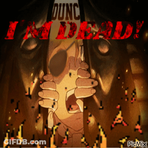 A Picture Of A Person With The Words Dunc I 'M Dead GIF
