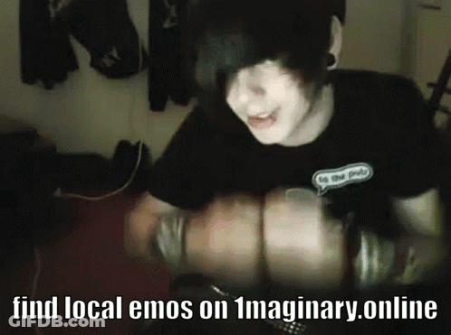 A Picture Of A Person With The Words Find Local Emos On Imaginary Online GIF