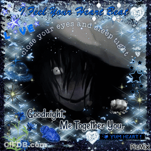 A Picture Of A Person With The Words Goodnight Me Together You On It GIF