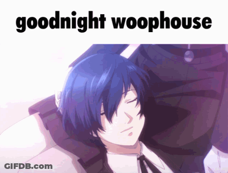 A Picture Of A Person With The Words Goodnight Woophouse Written On It GIF