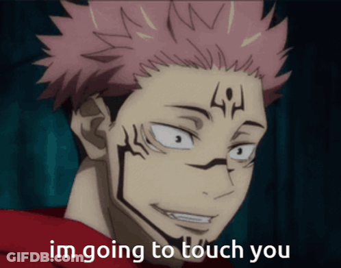 A Picture Of A Person With The Words Im Going To Touch You GIF