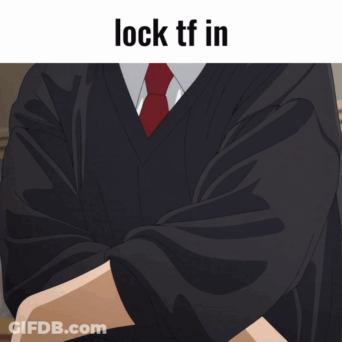 A Picture Of A Person With The Words Lock Tf In Below It GIF