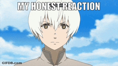 A Picture Of A Person With The Words My Honest Reaction Written On It GIF