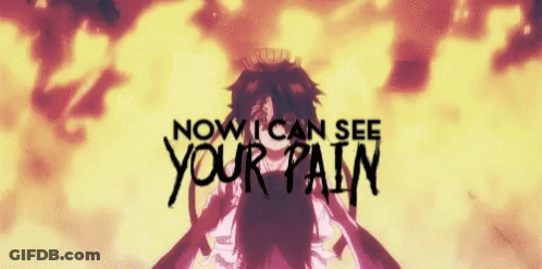 A Picture Of A Person With The Words Now I Can See Your Pain On It GIF