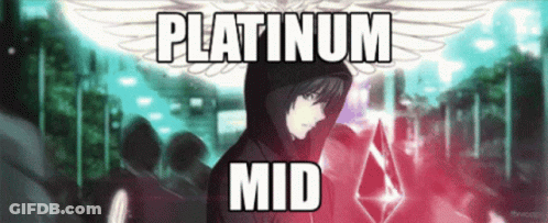 A Picture Of A Person With The Words Platinum Mid Written On It GIF