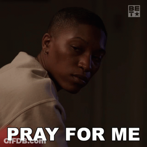 A Picture Of A Person With The Words Pray For Me Written On It GIF