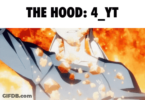 A Picture Of A Person With The Words " The Hood 4 Yt " Above Them GIF