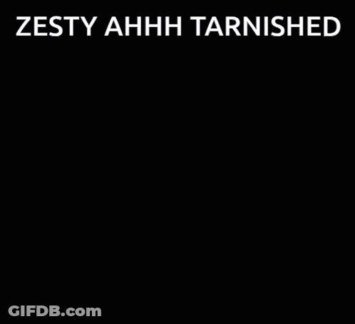 A Picture Of A Person With The Words Zesty Ahhh Tarnished Below Them GIF