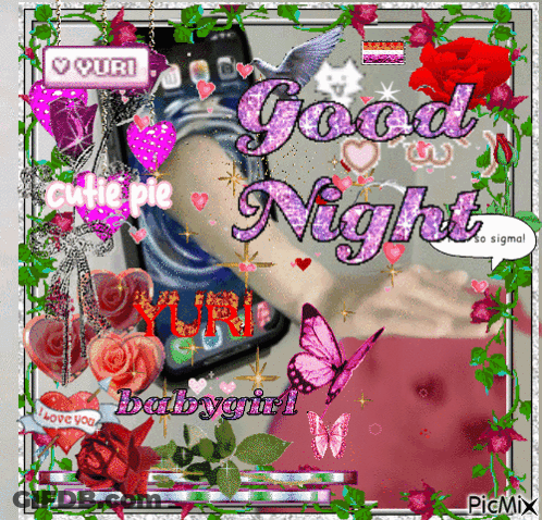 A Picture Of A Phone With The Words " Good Night " On It GIF