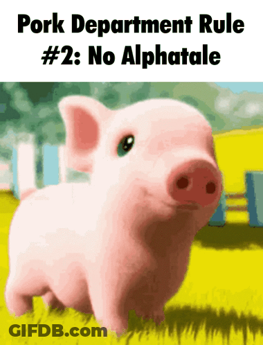 A Picture Of A Pig That Says Pork Department Rule # 2 GIF