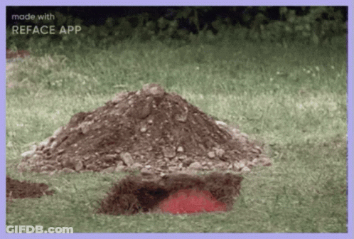 A Picture Of A Pile Of Dirt With The Words Made With Reface App Above It GIF