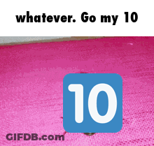 A Picture Of A Pink Rug With The Number 10 On It GIF