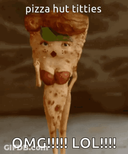 A Picture Of A Pizza That Looks Like A Woman GIF