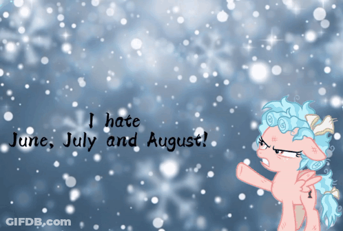 A Picture Of A Pony With The Words " I Hate June July And August " On The Bottom GIF