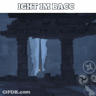 A Picture Of A Portal With The Words Ight Im Bacc Above It GIF