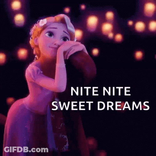 A Picture Of A Princess With The Words Nite Nite Sweet Dreams On It GIF