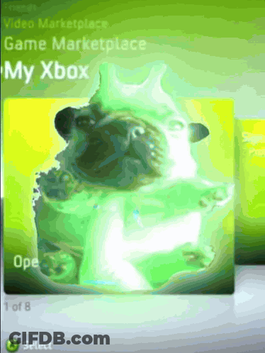 A Picture Of A Pug Is Displayed On A Screen That Says My Xbox GIF