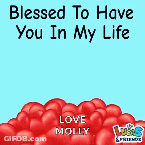 A Picture Of A Purple Elephant Surrounded By Red Hearts That Says Blessed To Have You In My Life GIF